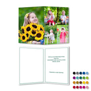 Weihnachtskarten 4+1 Fotos mit feinem Rahmen - Klappkarte A6 hoch, individualisierbar - Druckateur - Klüngelkram Druckateur