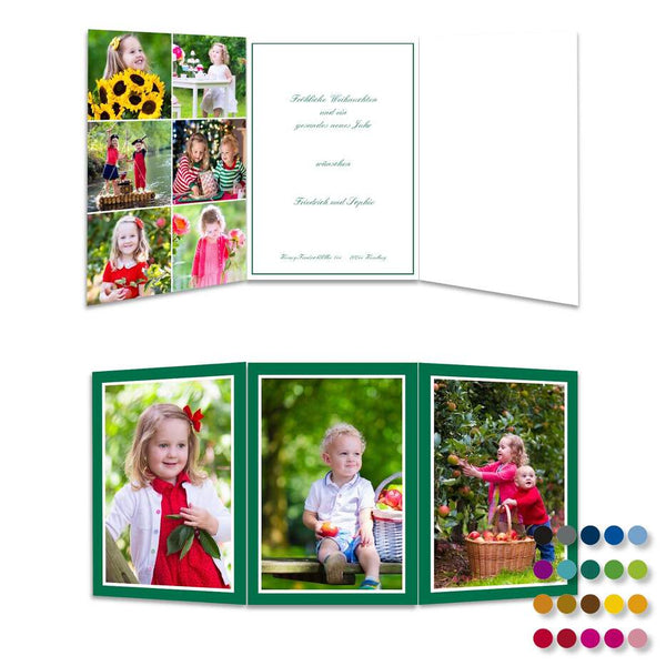 Weihnachtskarten Collage mit 7 Fotos und Jahreszahl - Klappkarte A6, individualisierbar - Druckateur - Klüngelkram Druckateur