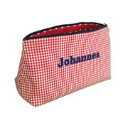 Wickeltasche, Waschbeutel rot - kariert, diverse Modelle, individualisierbar - Klüngelkram Rines Welt