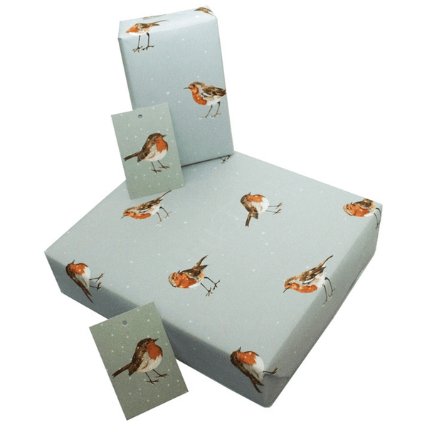 Winter Robins blau, Weihnachts - / Geburtstag - / Geschenkverpackung, diverse Modelle - Rewrapped - Klüngelkram Rewrapped