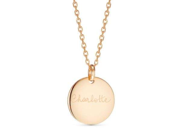 merci maman personalised mother necklace gold plated signature disc necklace packshot