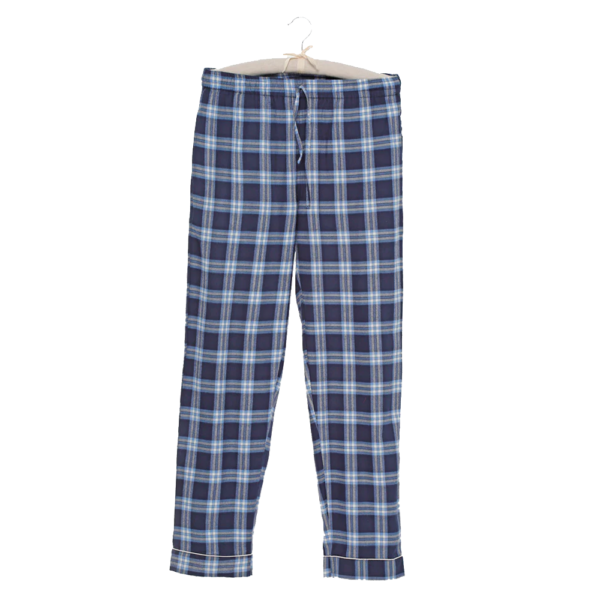 Herren-Pyjama blau kariert Flanell Nachtwäsche Indian Affairs