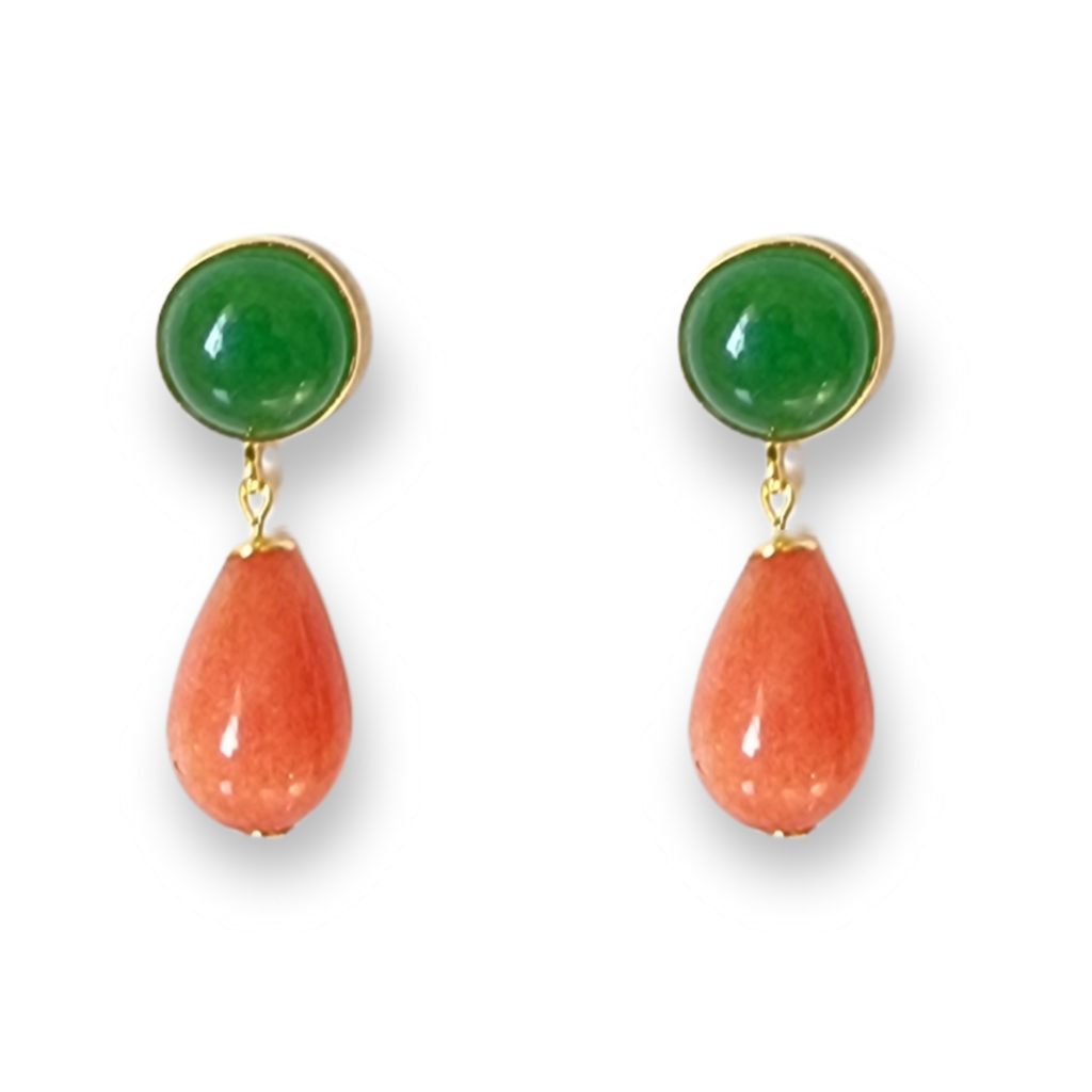 tolle Ohrringe mit orangener Jade, "Katharina" von Schmuckatelier Kart