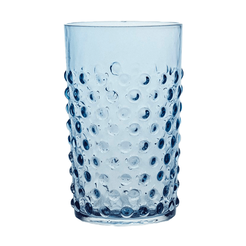 Wasserglas blau mit Noppen von the Salonette