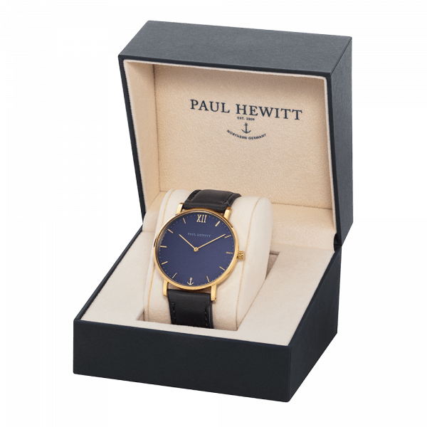 Uhr Sailor Blue Lagoon Gold, Leder schwarz, diverse Modelle - Kluengelkram